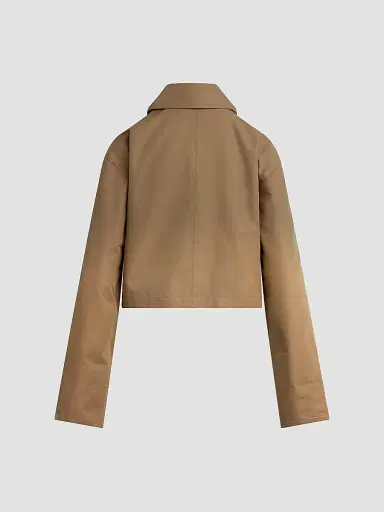 Favorite Daughter Women's The Rue Cotton-Blend Crop Jacket - Khaki | Thumbnail 6 Favorite Daughter Women's The Rue Cotton-Blend Crop Jacket - Khaki | Thumbnail 6