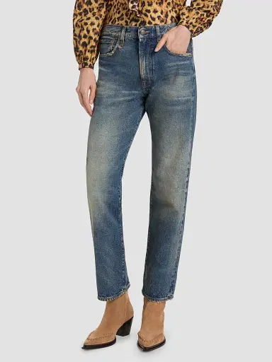 R13 Women's BF Cotton High-Rise Straight-Leg Crop Jeans | Thumbnail 3 R13 Women's BF Cotton High-Rise Straight-Leg Crop Jeans | Thumbnail 3