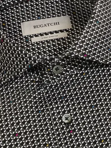 Bugatchi Men's OoohCotton Devon Long-Sleeve Shirt - Black | Thumbnail 5 Bugatchi Men's OoohCotton Devon Long-Sleeve Shirt - Black | Thumbnail 5