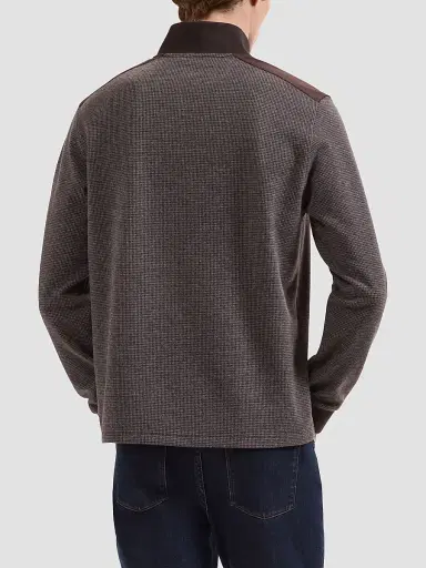 Bugatchi Men's Micro-Houndstooth Knit Quarter-Zip Sweater | Thumbnail 3 Bugatchi Men's Micro-Houndstooth Knit Quarter-Zip Sweater | Thumbnail 3