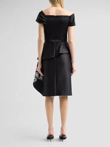 Teri Jon by Rickie Freeman Women's Placement Print Mikado Cocktail Dress - Black Multi | Thumbnail 3 Teri Jon by Rickie Freeman Women's Placement Print Mikado Cocktail Dress - Black Multi | Thumbnail 3