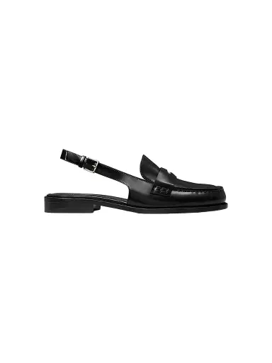 Tory Burch Women's Moc Toe Leather Slingback Penny Flats | Thumbnail 1 Tory Burch Women's Moc Toe Leather Slingback Penny Flats | Thumbnail 1