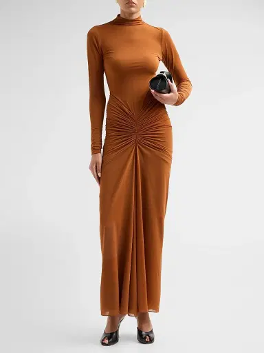 Ronny Kobo Women's Scorpio Gathered Maxi Dress - Almond | Thumbnail 2 Ronny Kobo Women's Scorpio Gathered Maxi Dress - Almond | Thumbnail 2