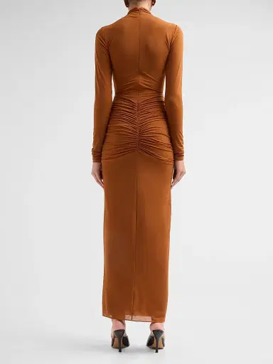 Ronny Kobo Women's Scorpio Gathered Maxi Dress - Almond | Thumbnail 3 Ronny Kobo Women's Scorpio Gathered Maxi Dress - Almond | Thumbnail 3