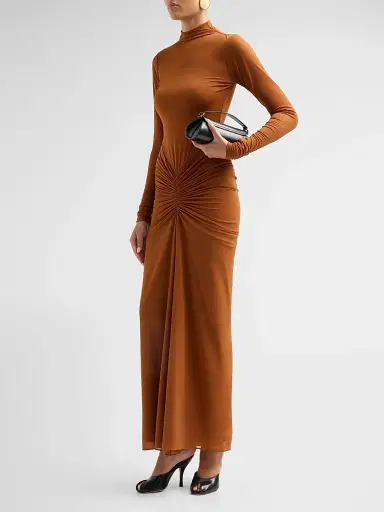 Ronny Kobo Women's Scorpio Gathered Maxi Dress - Almond | Thumbnail 4 Ronny Kobo Women's Scorpio Gathered Maxi Dress - Almond | Thumbnail 4