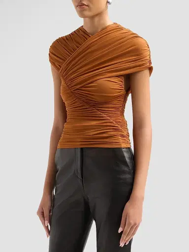 Ronny Kobo Women's Montana Draped Top - Almond | Thumbnail 4 Ronny Kobo Women's Montana Draped Top - Almond | Thumbnail 4