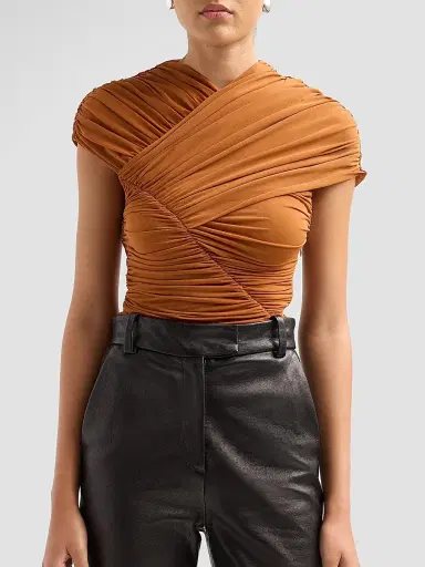 Ronny Kobo Women's Montana Draped Top - Almond | Thumbnail 5 Ronny Kobo Women's Montana Draped Top - Almond | Thumbnail 5