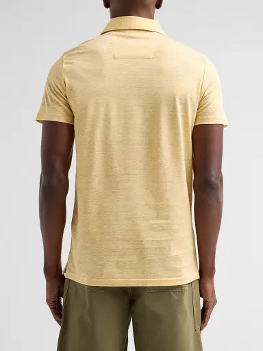 Saks Fifth Avenue Men's Heathered Linen-Cotton Piqué Polo Shirt - Yellow | Thumbnail 3 Saks Fifth Avenue Men's Heathered Linen-Cotton Piqué Polo Shirt - Yellow | Thumbnail 3