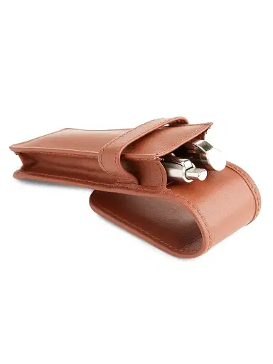 Royce New York Double Pen Carrying Case - Tan | Thumbnail 2 Royce New York Double Pen Carrying Case - Tan | Thumbnail 2