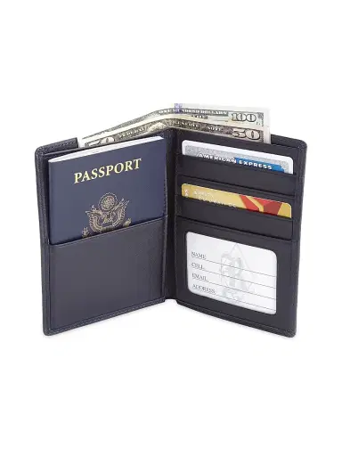 Royce New York RFID Blocking Passport Wallet - Navy Blue | Thumbnail 2 Royce New York RFID Blocking Passport Wallet - Navy Blue | Thumbnail 2