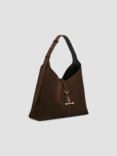 Strathberry Women's Kite Suede Hobo Bag - Dark Chocolate | Thumbnail 5 Strathberry Women's Kite Suede Hobo Bag - Dark Chocolate | Thumbnail 5