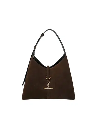 Strathberry Women's Kite Suede Hobo Bag - Dark Chocolate | Thumbnail 1 Strathberry Women's Kite Suede Hobo Bag - Dark Chocolate | Thumbnail 1