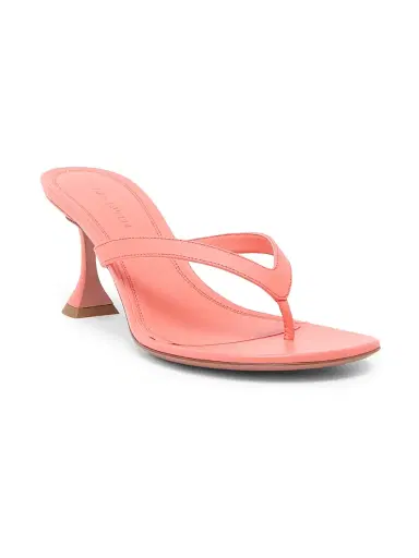 Amina Muaddi Women's Juliette 70MM Leather Trumpet Heel Sandals - Pearly Latte Patent | Thumbnail 2 Amina Muaddi Women's Juliette 70MM Leather Trumpet Heel Sandals - Pearly Latte Patent | Thumbnail 2