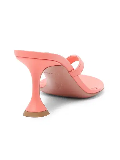 Amina Muaddi Women's Juliette 70MM Leather Trumpet Heel Sandals - Pearly Latte Patent | Thumbnail 3 Amina Muaddi Women's Juliette 70MM Leather Trumpet Heel Sandals - Pearly Latte Patent | Thumbnail 3