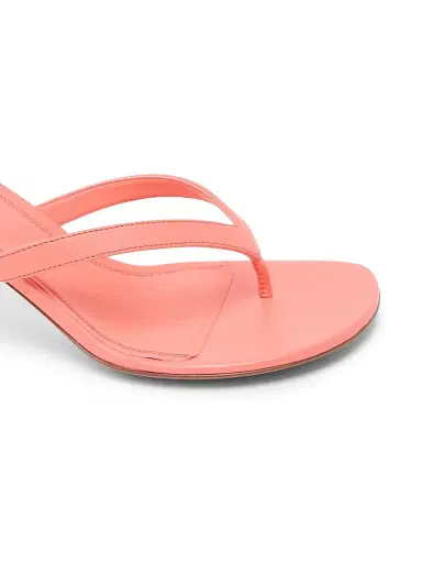 Amina Muaddi Women's Juliette 70MM Leather Trumpet Heel Sandals - Pearly Latte Patent | Thumbnail 5 Amina Muaddi Women's Juliette 70MM Leather Trumpet Heel Sandals - Pearly Latte Patent | Thumbnail 5