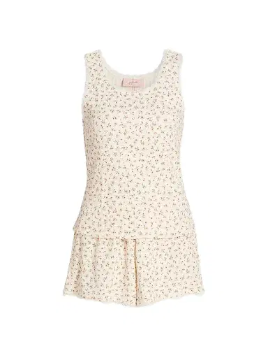 Papinelle Women's Claire Floral Cotton Short Pajamas - Lottie Ditsy | Thumbnail 1 Papinelle Women's Claire Floral Cotton Short Pajamas - Lottie Ditsy | Thumbnail 1