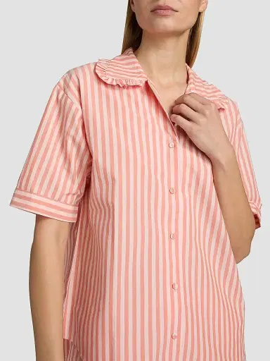 Papinelle Women's Butterscotch Striped Cotton Short Pajamas - Butterscotch | Thumbnail 2 Papinelle Women's Butterscotch Striped Cotton Short Pajamas - Butterscotch | Thumbnail 2