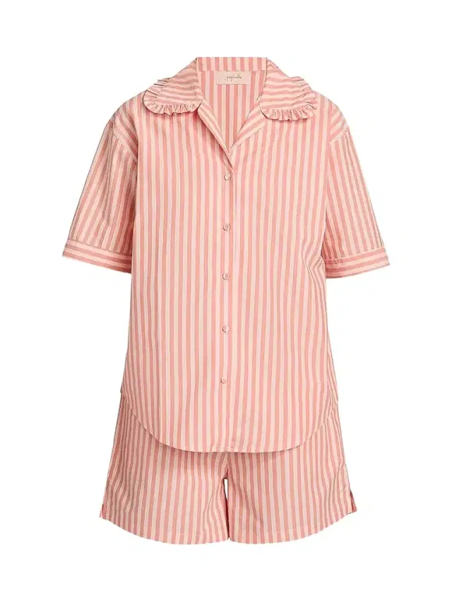 Women's Butterscotch Striped Cotton Short Pajamas - Butterscotch Women's Butterscotch Striped Cotton Short Pajamas - Butterscotch