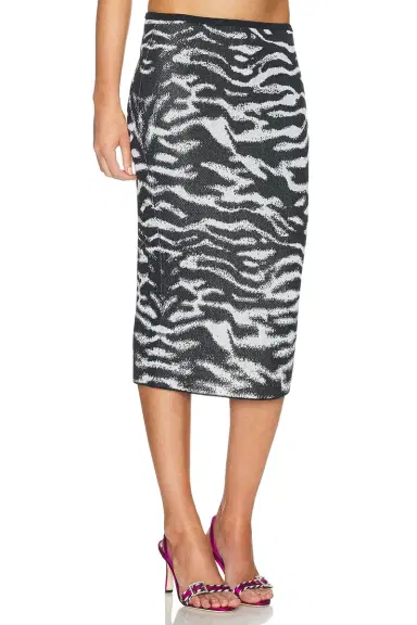 The Attico Midi Zebra Skirt | Thumbnail 2 The Attico Midi Zebra Skirt | Thumbnail 2