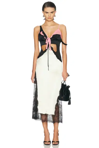 THE ATTICO Cut Out Lace Midi Dress | Thumbnail 4 THE ATTICO Cut Out Lace Midi Dress | Thumbnail 4