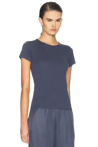ÉTERNE Fitted Crewneck Cotton Modal Short Sleeve T-Shirt | Thumbnail 2 ÉTERNE Fitted Crewneck Cotton Modal Short Sleeve T-Shirt | Thumbnail 2
