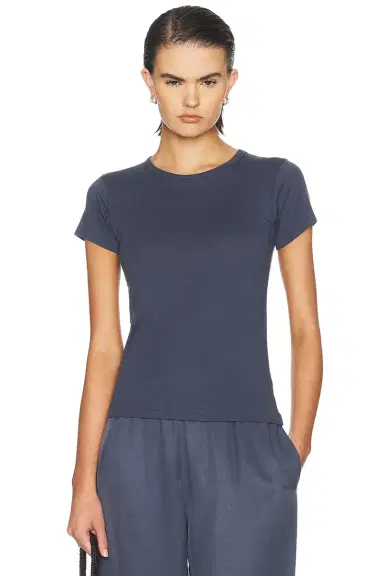 ÉTERNE Fitted Crewneck Cotton Modal Short Sleeve T-Shirt | Thumbnail 1 ÉTERNE Fitted Crewneck Cotton Modal Short Sleeve T-Shirt | Thumbnail 1