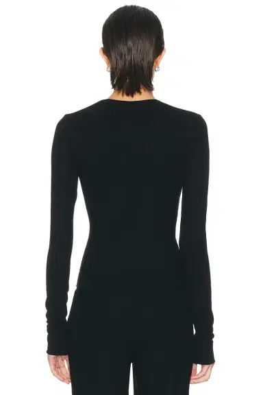 ÉTERNE Long Sleeve Butter Rib V Neck Top | Thumbnail 3 ÉTERNE Long Sleeve Butter Rib V Neck Top | Thumbnail 3