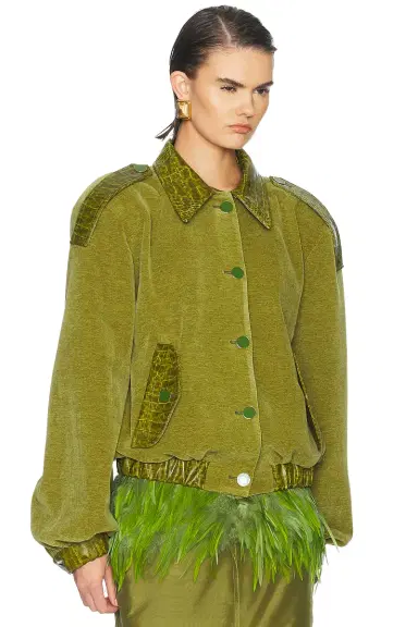 Rowen Rose Crop Bomber Jacket | Thumbnail 2 Rowen Rose Crop Bomber Jacket | Thumbnail 2