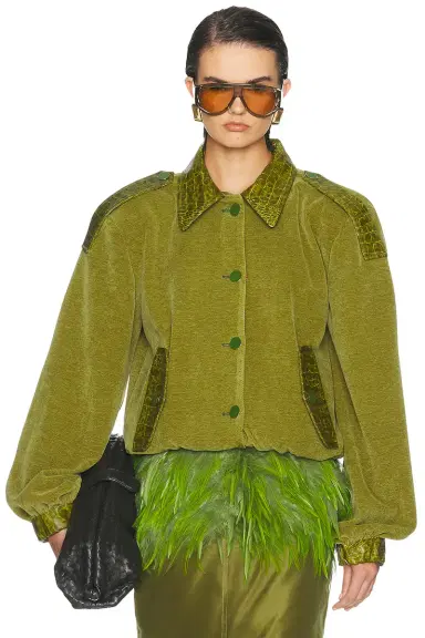 Rowen Rose Crop Bomber Jacket | Thumbnail 1 Rowen Rose Crop Bomber Jacket | Thumbnail 1