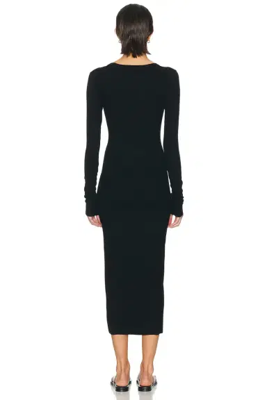 ÉTERNE V Neck Butter Rib Midi Dress | Thumbnail 3 ÉTERNE V Neck Butter Rib Midi Dress | Thumbnail 3