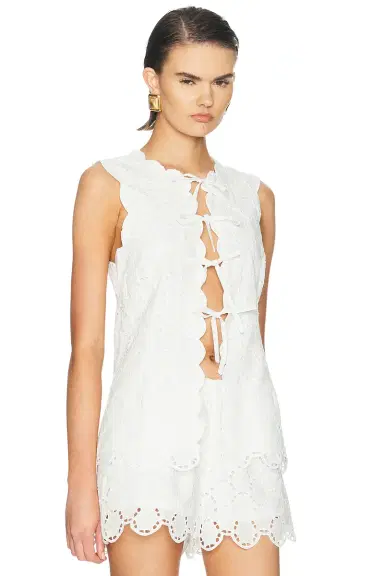 SIMONMILLER Delilah Eyelet Tie Top | Thumbnail 2 SIMONMILLER Delilah Eyelet Tie Top | Thumbnail 2