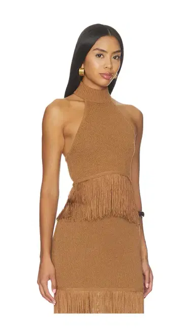 Lovers and Friends Chrissa Halter Fringe Crop Top | Thumbnail 2 Lovers and Friends Chrissa Halter Fringe Crop Top | Thumbnail 2
