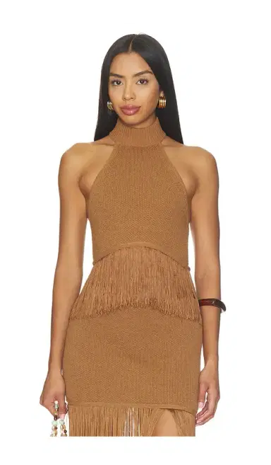 Lovers and Friends Chrissa Halter Fringe Crop Top | Thumbnail 1 Lovers and Friends Chrissa Halter Fringe Crop Top | Thumbnail 1