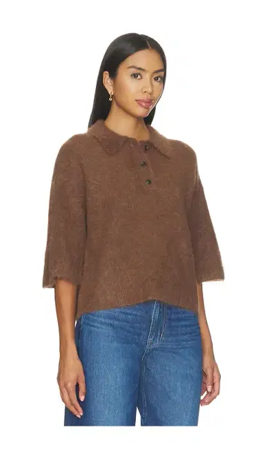PISTOLA Nadya Alpaca Blend Boxy Polo Sweater Top | Thumbnail 2 PISTOLA Nadya Alpaca Blend Boxy Polo Sweater Top | Thumbnail 2