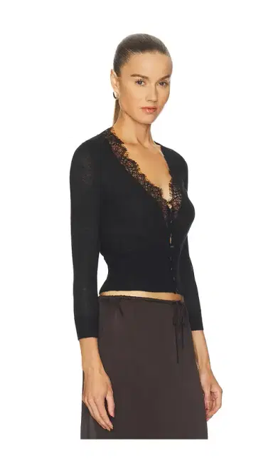 L'AGENCE Eluna Lace Detail Cardigan | Thumbnail 2 L'AGENCE Eluna Lace Detail Cardigan | Thumbnail 2