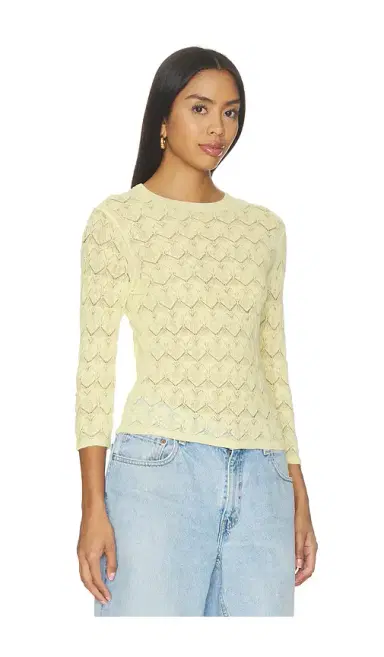 Vince Fine Lace 3/4 Sleeve Crew Neck | Thumbnail 2 Vince Fine Lace 3/4 Sleeve Crew Neck | Thumbnail 2