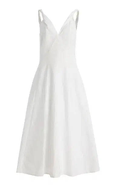 Róhe Twisted-Shoulder Cotton-Blend Midi Dress | Thumbnail 1 Róhe Twisted-Shoulder Cotton-Blend Midi Dress | Thumbnail 1