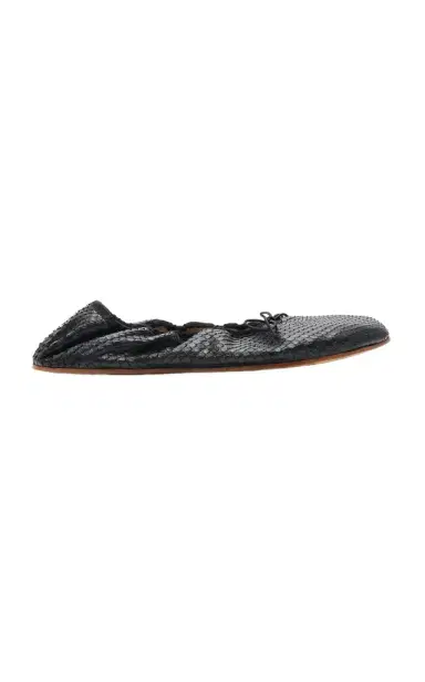 The Row Round Snake-Effect Leather Ballet Flats | Thumbnail 1 The Row Round Snake-Effect Leather Ballet Flats | Thumbnail 1