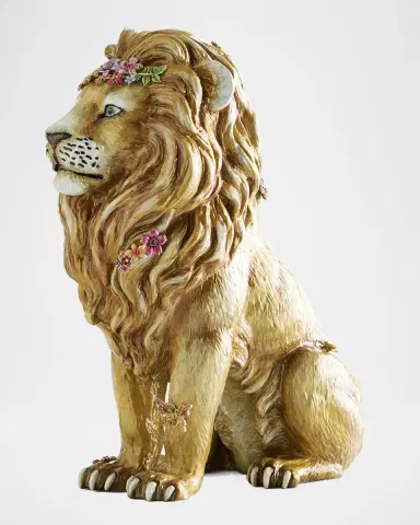Jay Strongwater Majestic Lion with Flowers Figurine | Thumbnail 3 Jay Strongwater Majestic Lion with Flowers Figurine | Thumbnail 3