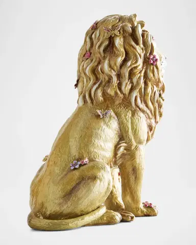 Jay Strongwater Majestic Lion with Flowers Figurine | Thumbnail 4 Jay Strongwater Majestic Lion with Flowers Figurine | Thumbnail 4