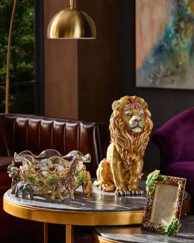 Jay Strongwater Majestic Lion with Flowers Figurine | Thumbnail 5 Jay Strongwater Majestic Lion with Flowers Figurine | Thumbnail 5