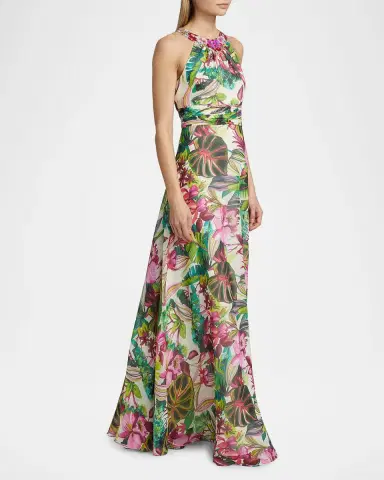 Rickie Freeman for Teri Jon Embellished Floral Chiffon Gown | Thumbnail 2 Rickie Freeman for Teri Jon Embellished Floral Chiffon Gown | Thumbnail 2