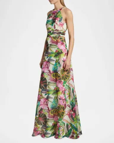 Rickie Freeman for Teri Jon Embellished Floral Chiffon Gown | Thumbnail 7 Rickie Freeman for Teri Jon Embellished Floral Chiffon Gown | Thumbnail 7