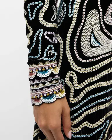 Ulla Johnson Alexia Bead & Sequin-Embroidered Velvet Gown | Thumbnail 5 Ulla Johnson Alexia Bead & Sequin-Embroidered Velvet Gown | Thumbnail 5