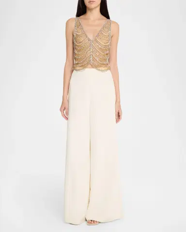 LAPOINTE Draped Crystal Embellished Tulle Sleeveless Top | Thumbnail 2 LAPOINTE Draped Crystal Embellished Tulle Sleeveless Top | Thumbnail 2