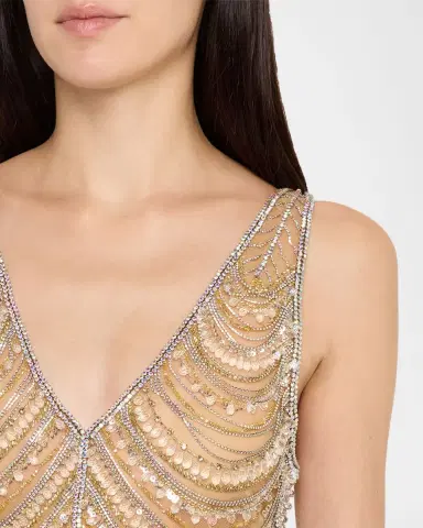LAPOINTE Draped Crystal Embellished Tulle Sleeveless Top | Thumbnail 5 LAPOINTE Draped Crystal Embellished Tulle Sleeveless Top | Thumbnail 5