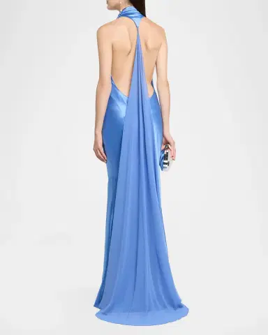 Retrofete Idonie Halter Satin Dress | Thumbnail 3 Retrofete Idonie Halter Satin Dress | Thumbnail 3