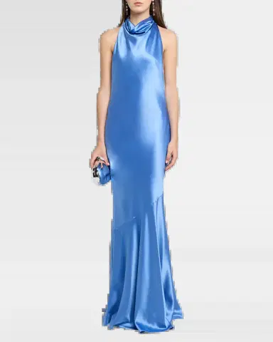 Retrofete Idonie Halter Satin Dress | Thumbnail 6 Retrofete Idonie Halter Satin Dress | Thumbnail 6