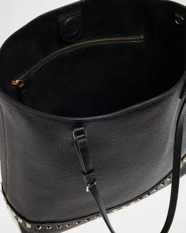 Valentino Garavani Medium Rockstud Grain Leather Tote Bag | Thumbnail 4 Valentino Garavani Medium Rockstud Grain Leather Tote Bag | Thumbnail 4
