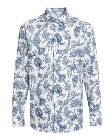 Etro Men 's Floral Paisley Stretch Cotton Sport Shirt | Thumbnail 1 Etro Men 's Floral Paisley Stretch Cotton Sport Shirt | Thumbnail 1
